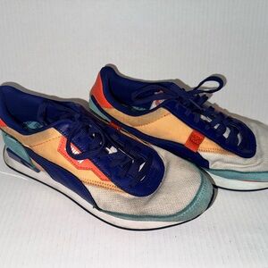 Puma Future Rider CS White Elektro Blue Men Size 10